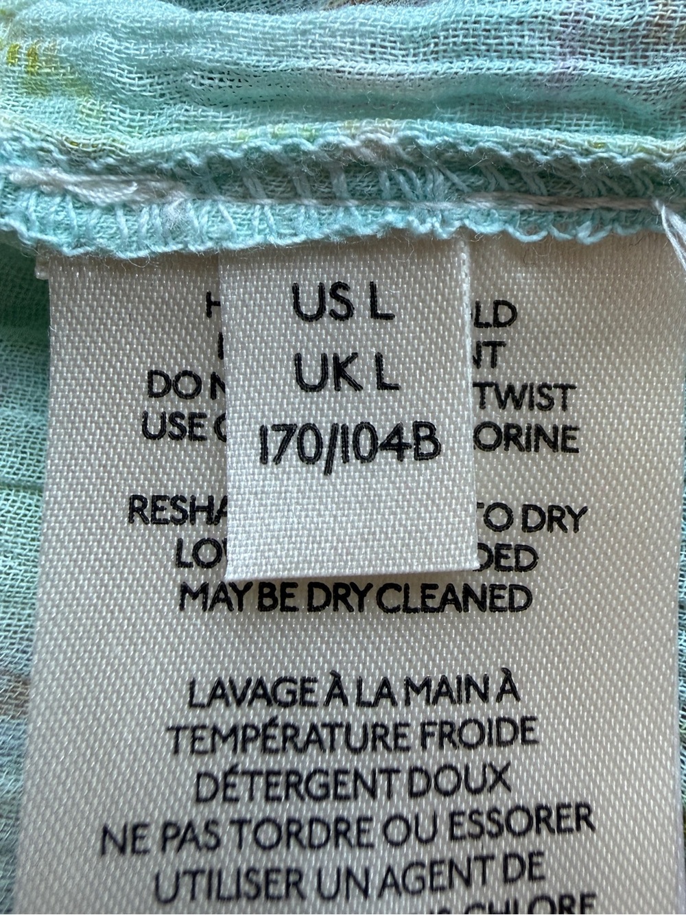 Pilcro Anthropologie Pink Blue Crinkle Gauze Henley Top Balloon Sleeve L - Picture 10 of 13